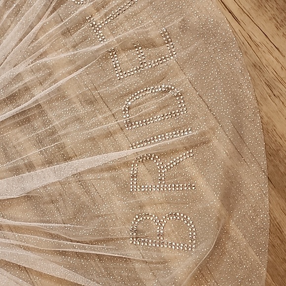 “Bride To Be” Veil, Rhinestone, White and Silver - Picture 2 of 6